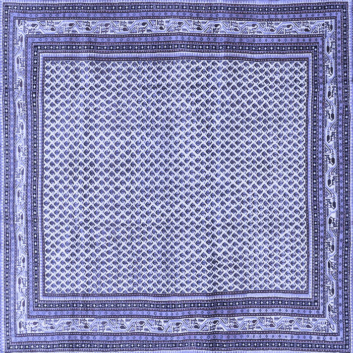 Square Machine Washable Persian Blue Traditional Rug, wshtr4066blu
