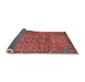 Sideview of Traditional Orange Salmon Pink Persian Rug, tr4067