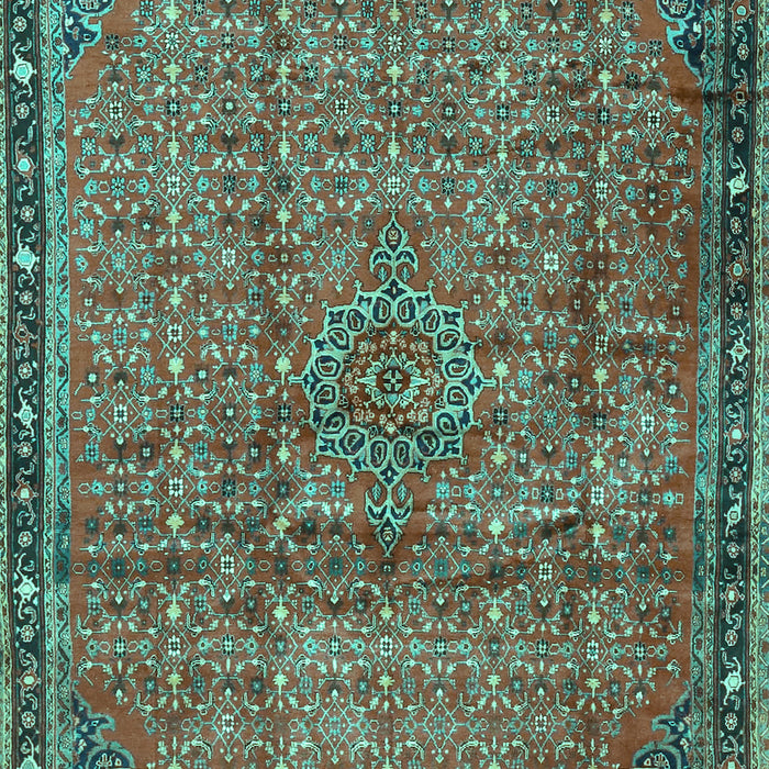Machine Washable Persian Turquoise Traditional Area Rugs, wshtr4067turq