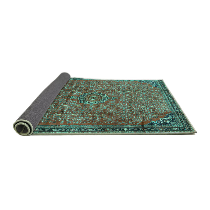 Sideview of Persian Turquoise Traditional Rug, tr4067turq