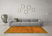 Machine Washable Persian Yellow Traditional Rug in a Living Room, wshtr4067yw