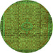 Machine Washable Persian Green Traditional Area Rugs, wshtr4067grn