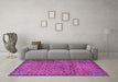 Machine Washable Persian Purple Traditional Area Rugs in a Living Room, wshtr4067pur