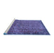 Sideview of Machine Washable Persian Blue Traditional Rug, wshtr4067blu