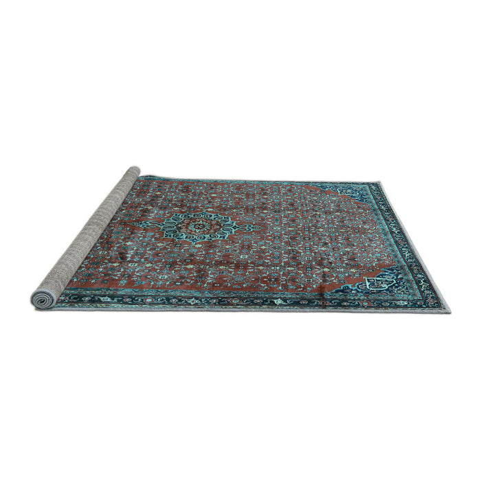 Sideview of Machine Washable Persian Light Blue Traditional Rug, wshtr4067lblu