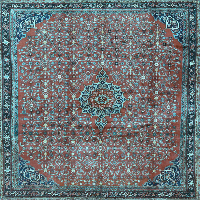 Square Machine Washable Persian Light Blue Traditional Rug, wshtr4067lblu