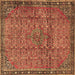 Square Persian Brown Traditional Rug, tr4067brn