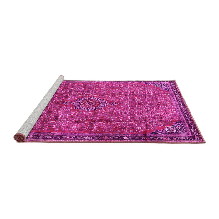 Sideview of Machine Washable Persian Pink Traditional Rug, wshtr4067pnk