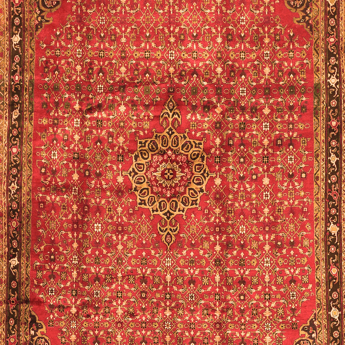 Serging Thickness of Machine Washable Persian Orange Traditional Area Rugs, wshtr4067org