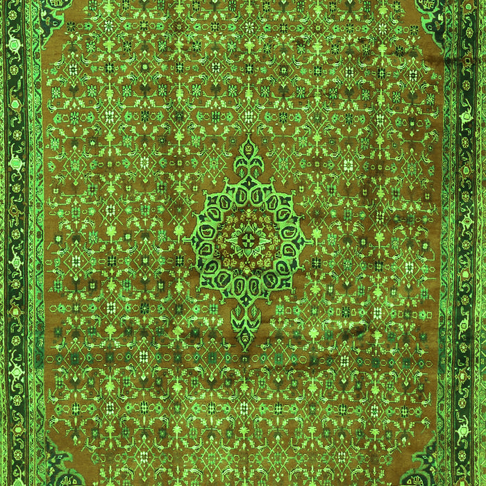 Serging Thickness of Machine Washable Persian Green Traditional Area Rugs, wshtr4067grn