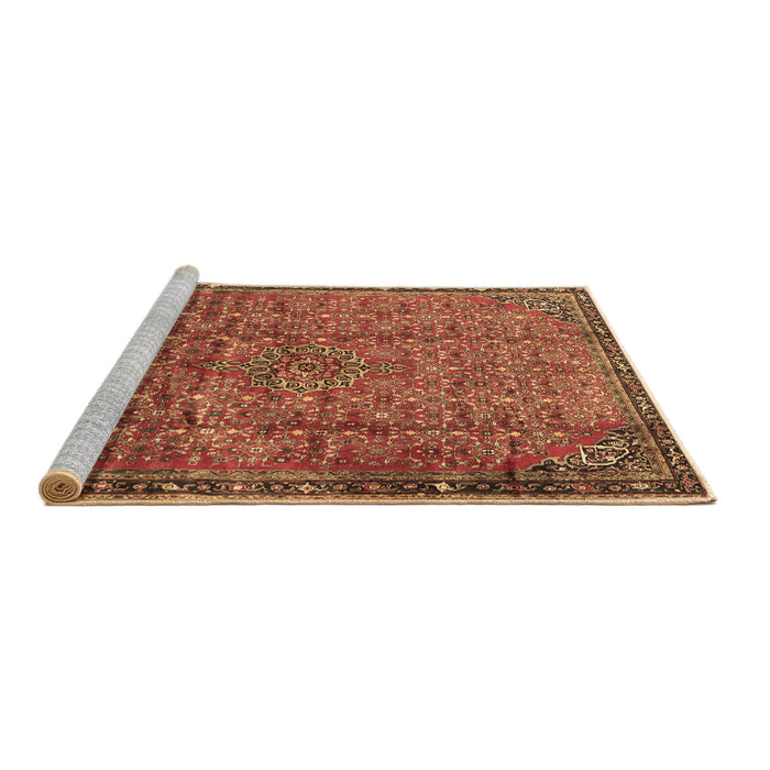 Sideview of Machine Washable Persian Brown Traditional Rug, wshtr4067brn