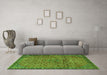 Machine Washable Persian Green Traditional Area Rugs in a Living Room,, wshtr4067grn