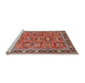 Sideview of Machine Washable Traditional Light Copper Gold Rug, wshtr4068