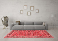 Machine Washable Persian Red Traditional Rug, wshtr4068red