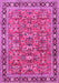 Machine Washable Persian Pink Traditional Rug, wshtr4068pnk