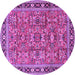 Round Persian Purple Traditional Rug, tr4068pur