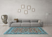 Machine Washable Persian Light Blue Traditional Rug in a Living Room, wshtr4068lblu