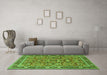 Machine Washable Persian Green Traditional Area Rugs in a Living Room,, wshtr4068grn