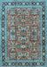 Machine Washable Persian Light Blue Traditional Rug, wshtr4068lblu