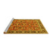 Sideview of Machine Washable Persian Yellow Traditional Rug, wshtr4068yw