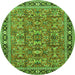 Square Persian Green Traditional Rug, tr4068grn