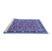 Sideview of Machine Washable Persian Blue Traditional Rug, wshtr4068blu