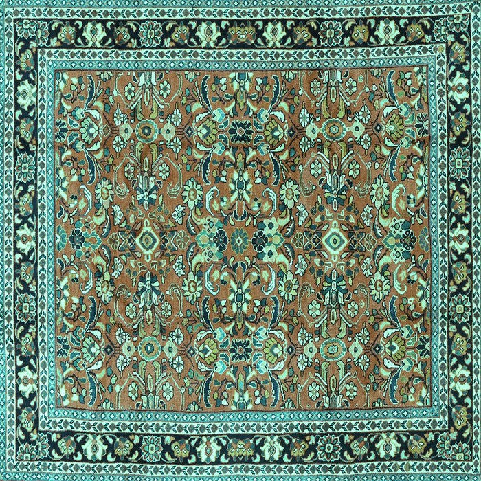 Square Persian Turquoise Traditional Rug, tr4068turq