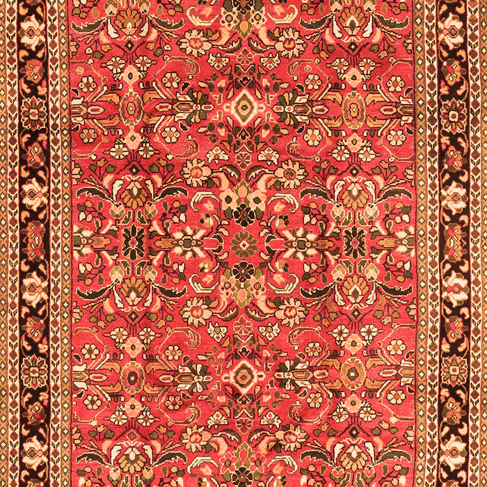 Serging Thickness of Machine Washable Persian Orange Traditional Area Rugs, wshtr4068org