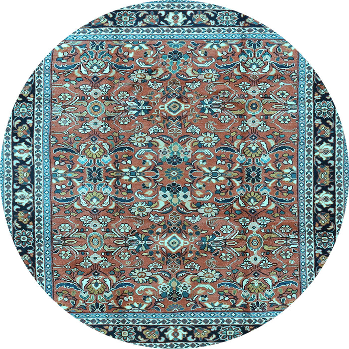 Round Persian Light Blue Traditional Rug, tr4068lblu