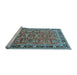 Sideview of Machine Washable Persian Light Blue Traditional Rug, wshtr4068lblu