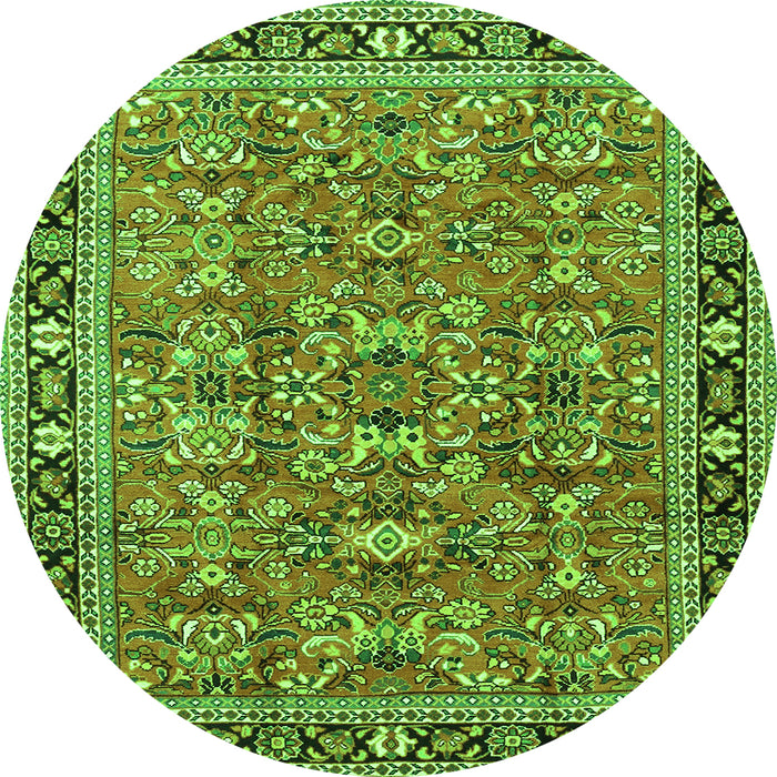 Machine Washable Persian Green Traditional Area Rugs, wshtr4068grn