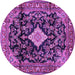 Round Persian Purple Traditional Rug, tr4069pur