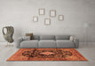 Machine Washable Persian Orange Traditional Area Rugs in a Living Room, wshtr4069org