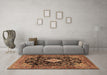 Machine Washable Persian Brown Traditional Rug in a Living Room,, wshtr4069brn