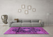 Machine Washable Persian Purple Traditional Area Rugs in a Living Room, wshtr4069pur