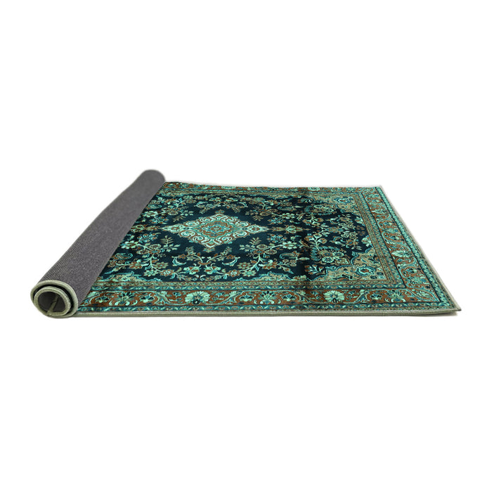 Sideview of Persian Turquoise Traditional Rug, tr4069turq