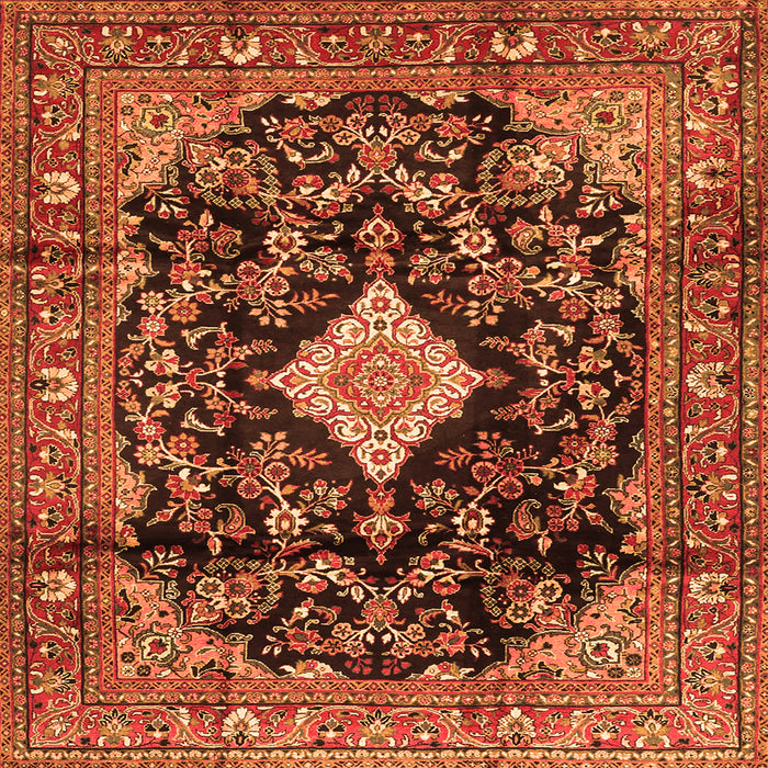 Serging Thickness of Persian Orange Traditional Rug, tr4069org