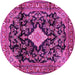 Round Persian Pink Traditional Rug, tr4069pnk