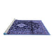 Sideview of Machine Washable Persian Blue Traditional Rug, wshtr4069blu