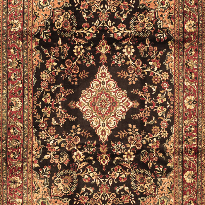 Machine Washable Persian Brown Traditional Rug, wshtr4069brn