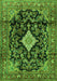 Serging Thickness of Machine Washable Persian Green Traditional Area Rugs, wshtr4069grn