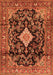 Serging Thickness of Machine Washable Persian Orange Traditional Area Rugs, wshtr4069org