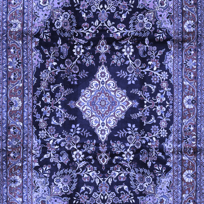 Machine Washable Persian Blue Traditional Rug, wshtr4069blu