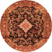 Machine Washable Persian Orange Traditional Area Rugs, wshtr4069org