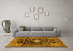 Machine Washable Persian Yellow Traditional Rug in a Living Room, wshtr4069yw