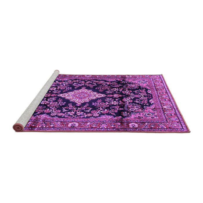 Sideview of Machine Washable Persian Purple Traditional Area Rugs, wshtr4069pur