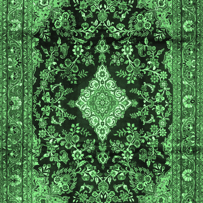 Machine Washable Persian Emerald Green Traditional Area Rugs, wshtr4069emgrn
