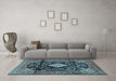 Machine Washable Persian Light Blue Traditional Rug in a Living Room, wshtr4069lblu