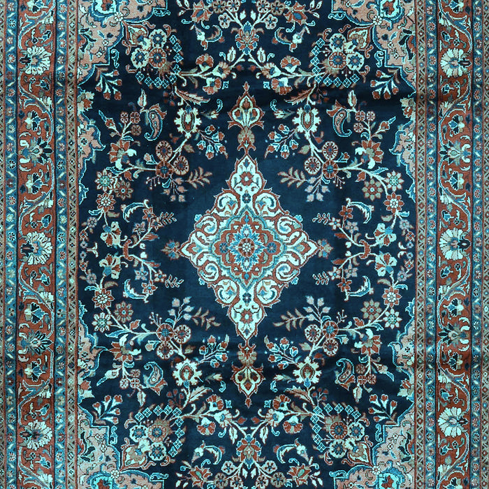 Machine Washable Persian Light Blue Traditional Rug, wshtr4069lblu
