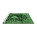 Sideview of Machine Washable Persian Emerald Green Traditional Area Rugs, wshtr4069emgrn